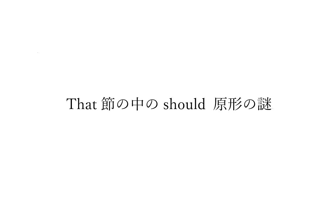 仮定法現在 謎の It Is 形容詞 That Should 原形 の文章 ひとり英語研究所