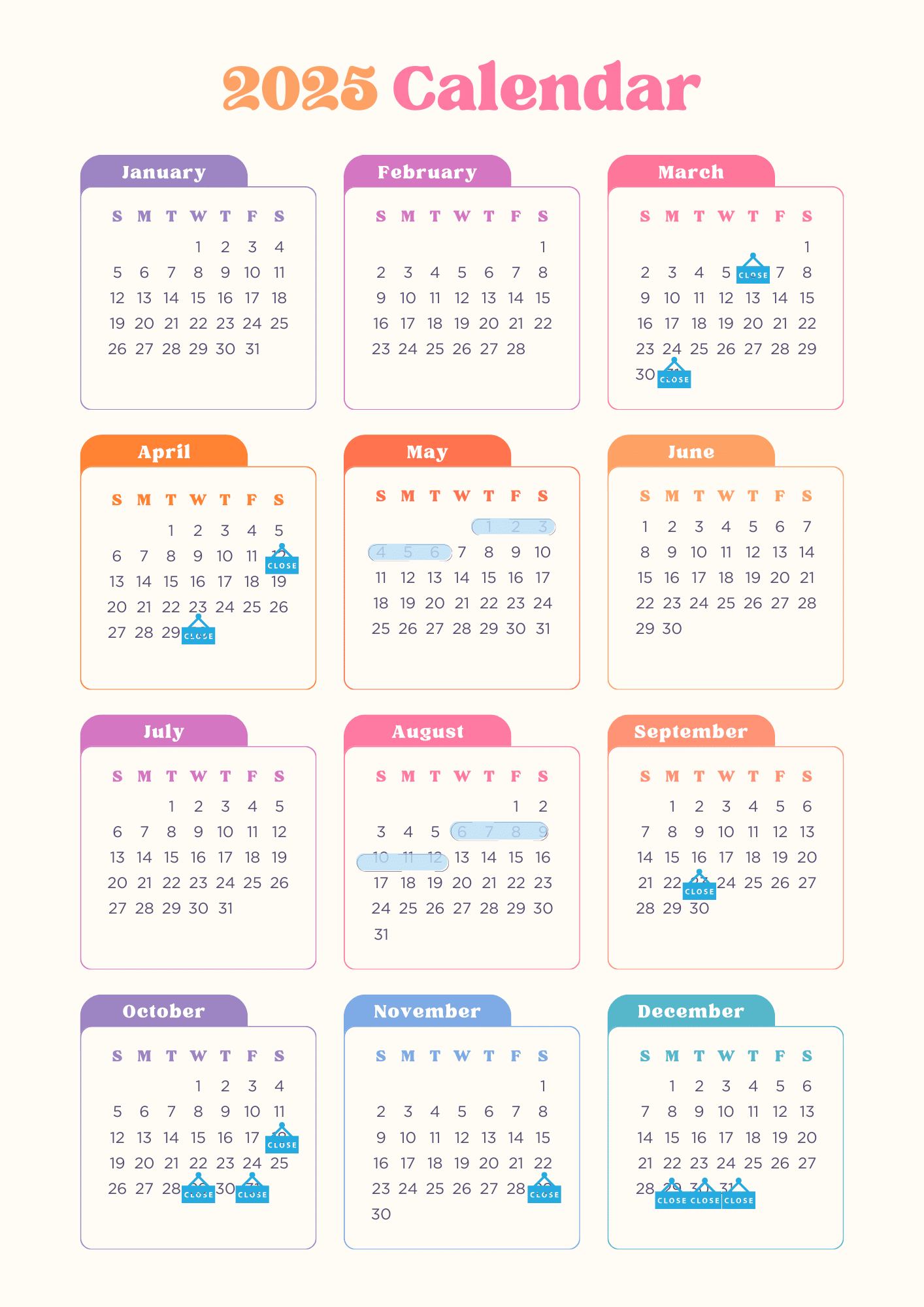 Canva Colorful Tabs Yearly 2025 Annual Calendar-3